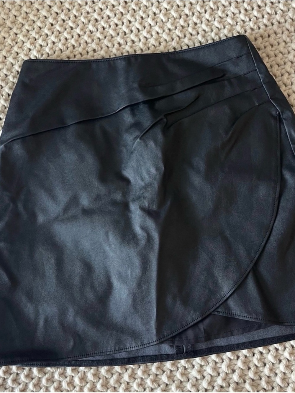 Abercrombie & Fitch Black Faux Leather Mini Skirt